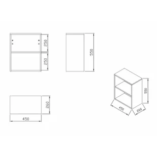 Навесной шкафчик SB Natural 450 open белый, X000001055