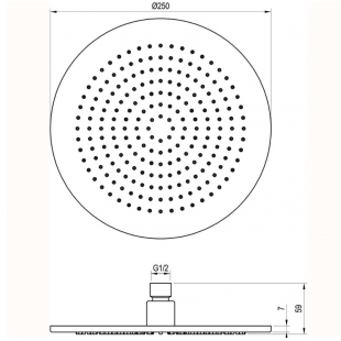 Верхній душ 25 см Ravak 980.20BLM X07P675
