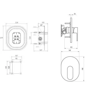 Змішувач прихованого монтажу Ravak Chrome R-box CR.065.00, X070056