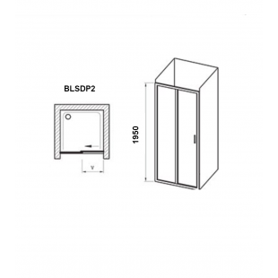 Душевые двери Ravak BLIX Slim BLSDP2-120, полированный алюминий +Transparent, X0PMG0C00Z1