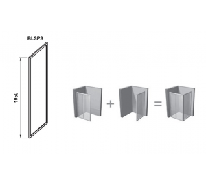 Стенка для душевой кабинки Ravak BLIX Slim BLSPS-90, полированный алюминий + TRANSPARENT, X9BM70C00Z