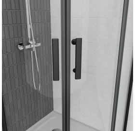 Душова Кабіна Ravak SLCP4-90, Чорний матовий + TRANSPARENT, RKUC500027