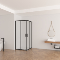 Душова кабіна квадратна Ravak SLRV2-90 Transparent, чорний матовий, безпечне скло, RKUC500029