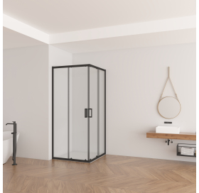 Душова кабіна квадратна Ravak SLRV2-90 Transparent, чорний матовий, безпечне скло, RKUC500029
