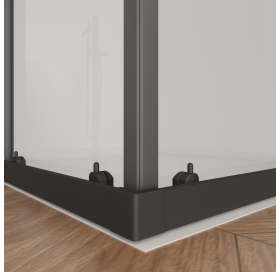 Душова кабіна квадратна Ravak SLRV2-90 Transparent, чорний матовий, безпечне скло, RKUC500029