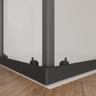 Душова кабіна квадратна Ravak SLRV2-90 Transparent, чорний матовий, безпечне скло, RKUC500029