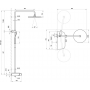 Душова штанга термостатична Ravak Termo зі Stop функцією, хром/чорна X070162