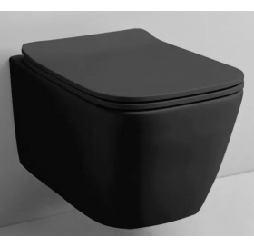 Rostriks Uno Corta Black matte унітаз безободковий із сидінням дюропласт soft-cl..