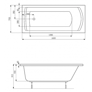 Ванна прямоугольная Roca Linea 160х70 A24T018000