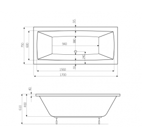 Ванна прямоугольная Roca Vita 170х75 A24T066000