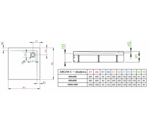 Душовий піддон RADAWAY Argos C, 100x100, 4ACN1010-02