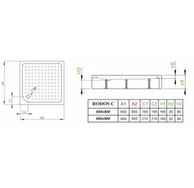 Душевой поддон RADAWAY Rodos C Compact, 80x80, 4K88155-04