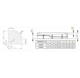 Душевой поддон RADAWAY Rodos A Compact, 80x80, 4P88155-03