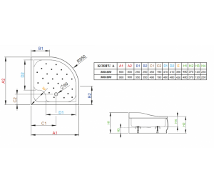 Душевой поддон RADAWAY Korfu A, 80x80, 4S88400-03