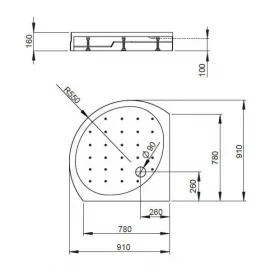 Душевой поддон RADAWAY Rodos B Compact, 90x90, 4D99155-03