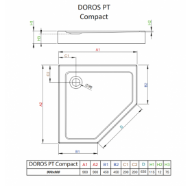 Душовий піддон RADAWAY Doros PT Compact, 100x100, SDRPTP1010-05