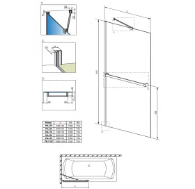 Шторка для ванны RADAWAY Idea PNJ 80 с полотенцедержателем (10001080-01-01W)