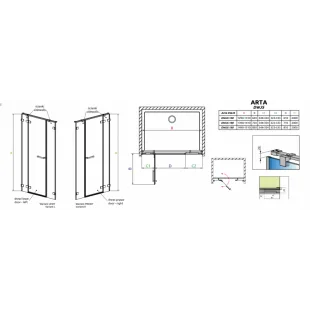 Душевая дверь RADAWAY Arta DWJS 130 386455-03-01R +386122-03-01R