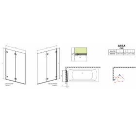 Шторка для ванни RADAWAY Arta PND 130, 210213-01R