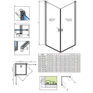 Душова кабіна RADAWAY Nes KDD I (80x80) 10021080-01-01L + 10021080-01-01R