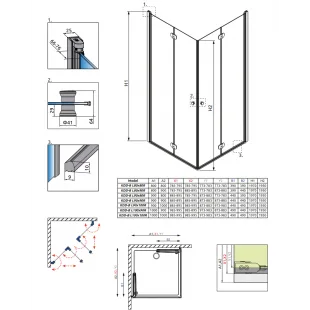 Душова кабіна RADAWAY Eos KDD B (90x90) без порога, 37303-01-01NB
