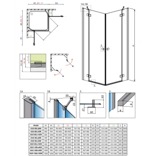Душевая кабина RADAWAY Essenza New KDD (100/100) 385062-01-01L + 385062-01-01R