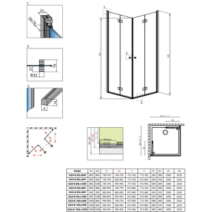Душевая кабина RADAWAY Essenza New KDD B (90/90) без порога, 385071-01-01LB + 385071-01-01RB