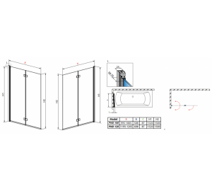 Шторка для ванны RADAWAY Essenza New PND 100, 207210-01L