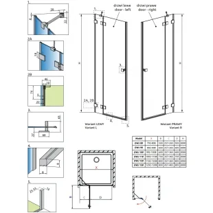 Душові двері RADAWAY Essenza Pro Black DWJ 80 права, 10099080-54-01R