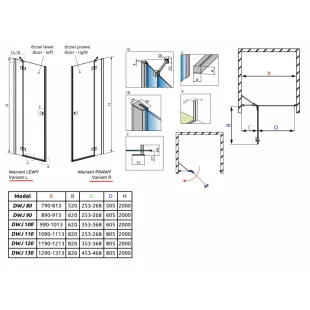 Душові двері RADAWAY Fuenta New DWJ 100, 384014-01-01R