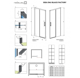 Душевая дверь Radaway Idea Black DWJ Factory 110L 387015-54-55L