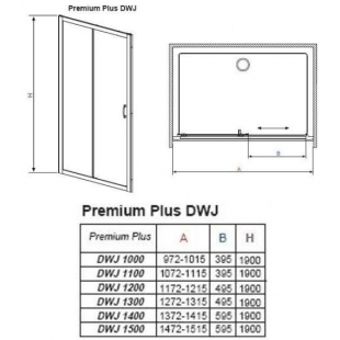 Душевая дверь RADAWAY Premium Plus DWJ 150, 33343-01-01N