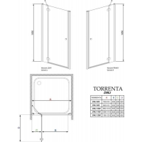 Душевая дверь RADAWAY Torrenta DWJ 90, 32000-01-01N R