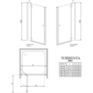 Душові двері RADAWAY Torrenta DWJ 120, 32030-01-01N R