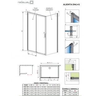 Душевая кабина RADAWAY Alienta DWJ+S 120x90x190 стекло прозрачное 10260120-01-01+10270090-01-01