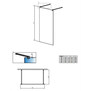 Перегородка для душа RADAWAY Walk-in Modo X Black I 120 388324-54-01