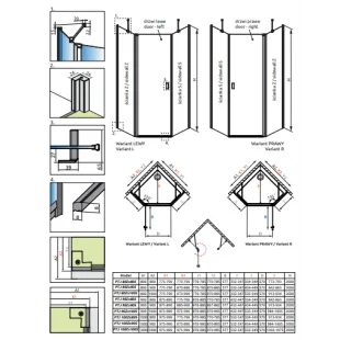 Душевая кабина RADAWAY Nes PTJ (80/80) 10052000-01-01L + 10052500-01-01