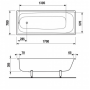  Ванна сталева SMAVIT CASSIA 170х70, 2,3 мм 8170101