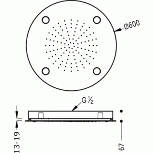 Тропический душ TRES INOX с подсветкой 29995701 хром