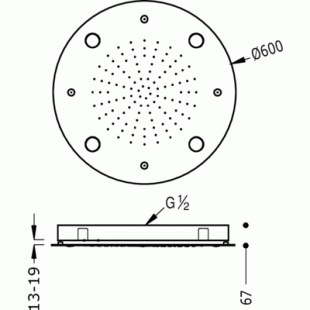 Тропический душ TRES INOX с подсветкой 29995801 хром