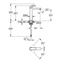 Одноважільний змішувач для раковини Grohe Cubeo XL-розміру 1017290000