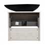 Тумба консольная AQUA RODOS "Shelf" (Нордленд) 65 см (1 ящик) со столешн. Loft-Iron и ум. "Olive" 74 см чорний мат АР000085192