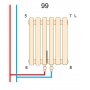 Вертикальный радиатор Betatherm Praktikum 2, H-1800 мм, L-425 мм PV 2180/11 9016M 99