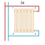 Вертикальный радиатор Betatherm  Praktikum 2 H-425 мм, L-1200 мм PH 2120/11 9005M 34