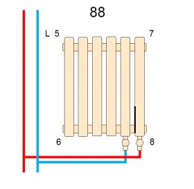 Вертикальный радиатор Betatherm  Praktikum 2, H-500 mm, L-805 mm PV 2050/21 9005M 88