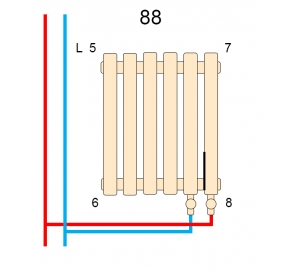 Вертикальний радіатор Betatherm  Praktikum 2, H-500 mm, L-805 mm PV 2050/21 9005M 88