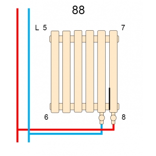 Вертикальний радіатор Betatherm  Praktikum 2, H-500 mm, L-805 mm PV 2050/21 9005M 88