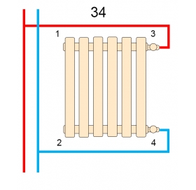 Вертикальний радіатор Betatherm  Praktikum 2 H-425 мм, L-1200 мм PH 2120/11 9005M 34