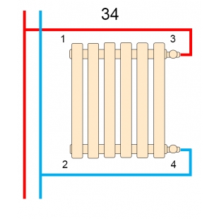 Вертикальний радіатор Betatherm  Praktikum 2 H-425 мм, L-1200 мм PH 2120/11 9005M 34