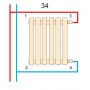 Вертикальний радіатор Betatherm  Praktikum 2 H-425 мм, L-1200 мм PH 2120/11 9005M 34